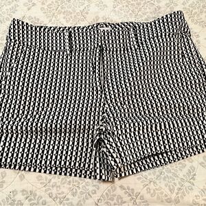 New York & Company High Waist Black and White Striped Shorts